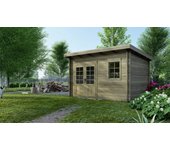 Caseta de jardín de madera 12 m2 - 4x3 m - 40 mm - impregnada - dom717 - altanka