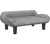 Sofá para niños | sofá de salón | sofá de descanso de terciopelo gris claro 70x40x24 cm cfw82883