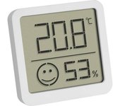 Tfa dostmann mini termoigrometro digitale, 30.5053.02, temperatura e umidità interna, piccolo e maneggevole, da appoggio o da appendere, bianco