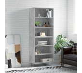 Aparador | aparador de comedor | armario de cocina alto madera ingeniería gris hormigón 69,5x32,5x180 cm cfw69658
