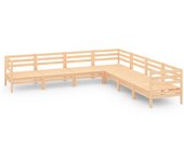 Juego de muebles de jardín 7 piezas | conjunto de comedor | conjunto de descanso madera maciza de pino cfw154646