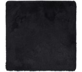 Alfombra peluda de pelo largo navarra negra 120x120cm poliéster