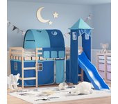 Vidaxl cama alta para niños con torre madera pino azul 80x200 cm