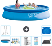 Paquete de piscina - intex - alrededor - 396x396x84 cm + accesorios a687
