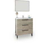 Mueble de baño con espejo sense 3 cajones roble alaska 80 x 86 x 45 cm