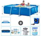 Paquete de piscina - intex - rectángulo - 220x150x60 cm + accesorios a21