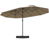 Costway sombrilla grande doble 470 x 285 x 261 cm, parasol terraza exterior con base, sombrilla rectangular con manivela, sombriila jardin terraza ext