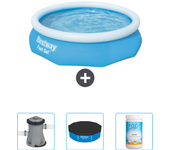 Paquete de piscina - bestway - alrededor - 305x305x76 cm + accesorios cb39
