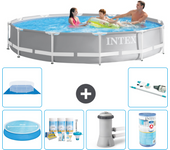 Paquete de piscina - intex - alrededor - 366x366x76 cm + accesorios a1962