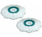 Pack de 2 cabezales de repuesto para fregona leifheit, ideal para suelos de baldosas y piedra, microfibra absorbente