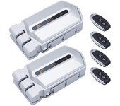Duo cerradura invisible plata con alarma de 95db 4 mandos