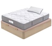 Pack colchón flex multielastic vela flex 105x200 + canape abatible madera 19 natural + almohada