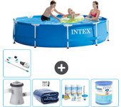 Paquete de piscina - intex - alrededor - 305x305x76 cm + accesorios a1639