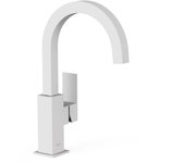 Tres 00660602bm cuadro grifo monomando caño alto con maneta lateral para lavabo color blanco mate