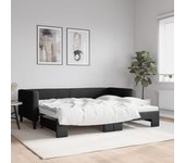 Vidaxl sofá cama nido tela negro 90x200 cm