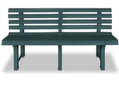 Banco de jardín | banco de exterior | silla de jardín plástico verde 145,5 cm cfw787252
