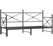 Diván con nido sin colchón negro 90x190 cm acero