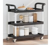Maison exclusive - carrito de 3 niveles aluminio negro 77x34x72 cm