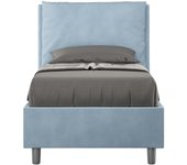 Cama indivudual con somier acolchada 90x190 microfibra azul claro antea
