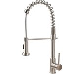 Grifo de cocina de acero inoxidable, grifo para fregadero, giratorio de 360°, extraíble, sin tubería de agua