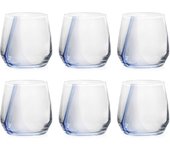 H&h 6 copas breeze de cristal transparente con pantalla azul cl 37