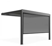 Pérgola bioclimática adosada y motorizada iluminada de 3x4m y 1 toldo ( 1 store 3,67 x 2,32 m ) - oviala