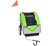 Remolque para bicicletas gris y verde 30 kg cfw48221