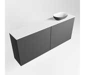 Mondiaz fowy 120cm mueble fondo reducido dark grey. con lavabo sobre mueble poole posición derecho 1 orificio dark grey