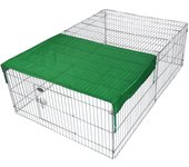 Recinto jaula para animales 144x116x58cm con protección solar y antifuga, corral para mascotas