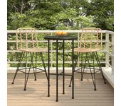 Pack 2 uds taburetes de bar | taburete de cocina | taburete alto ratán pe y acero 45x56x103,5 cm cfw49746