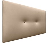 Dhome cabecero de polipiel liso con botones tapizado de alta gama cabezal lujo cama dormitorio moderno acolchado (champán, 105cm)