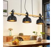 Nettlife lámpara colgante de mesa de comedor vintage: 3 bombillas retro industrial negro e27 max.40w