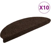 Alfombrilla autoadhesiva de escalera 10 uds | alfombras de escalera | tapetes de escalera 65x21x4 cm marrón cfw310778