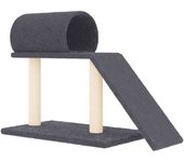 Rascador para gatos con túnel y escalera gris oscuro 55,5 cm