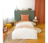 Juego de cama infantil de algodón tufté con motivo de sol