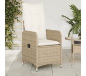 Maison exclusive - sillones reclinables de jardín con cojines beige 2 uds ratán pe