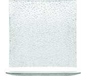 6x platos de cristal, 25x25 cm, efecto gota, h&h, transparente