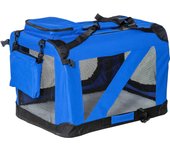 Transportin para perros pawhut 600d oxford y nylon de malla azul 60x42x42cm