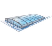 Cobertor skyline para piscinas 4,10x3 m - bas85, bas785 - policarbonato celular de 8 mm - color gris ral7037 - eco319 - altanka