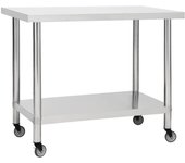 Maison exclusive - mesa de trabajo para cocina con ruedas acero inox 100x45x85 cm