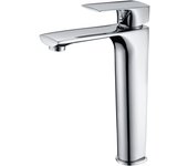 Mice - grifo de lavabo de caño alto monomando de baño cromado - fácil de instalación para agua fria / caliente - grifo alto para sobre encimera