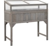 Maison exclusive - jardinera elevada con invernadero 110x54x120 cm abeto