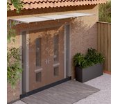 Maison exclusive - marquesina puerta policarbonato gris y transparente 358,5x90cm