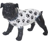 Figurita decorativa bulldog 24cm, escultura de poliresina perro, interior/exterior, pintada a mano con chaqueta