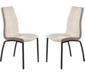 Pack 2 sillas comedor salon lake estilo industrial en color beige y negro 94x43x58 cm