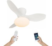 Ventilador techo con luz led, mando a distancia y app - silencioso, función verano/invierno - 6 velocidades e intensidad/temperatura regulable