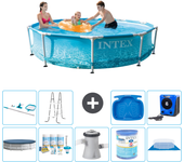 Paquete de piscina - intex - alrededor - 305x305x76 cm + accesorios a1350