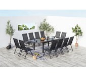 Ravenne conjunto de jardín de aluminio gris de 12 plazas