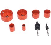 Kit de 8 brocas de sierra perforadora de baja perforación, color naranja, herramientas de corte hss con caja de almacenamiento par