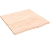 Estante de pared 60x60x2 cm madera maciza de roble sin tratar